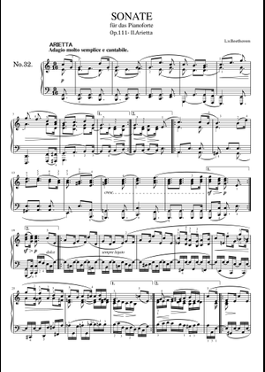 Sonate No. 32, 1st Movement Sheet Music for Piano (Solo