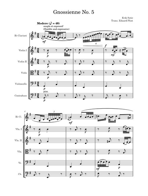 Gnossienne No. 5 – Erik Satie