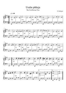 Free Uralin Pihlaja by Tapio Rautavaara sheet music | Download PDF or print  on 
