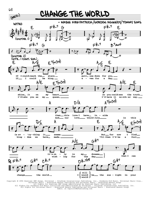 Change The World - Eric Clapton, Wynonna (Real Book - Melody-Chords-Lyrics)