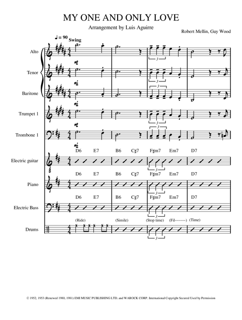 My One And Only Love (Arr. Luis Aguirre) - Guy Wood (Large Ensemble)