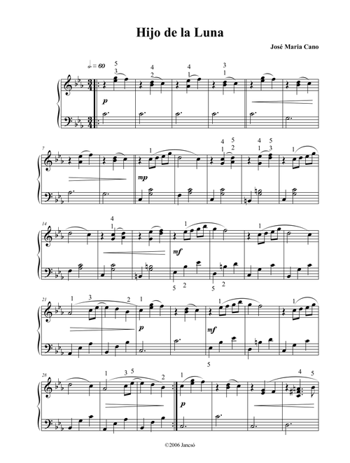 Hijo De La Luna (Arr. Thomas Jancso) - Sarah Brightman (Piano Solo)