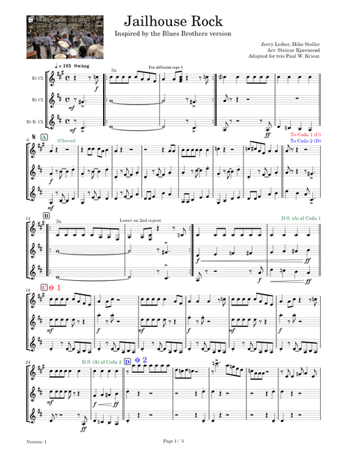 Jailhouse Rock – Elvis Presley, Leiber & Stoller - as played by the Blues Brothers