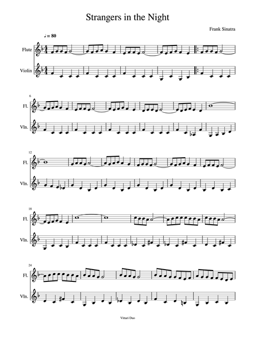 Strangers In The Night (Arr. Nia Squirrell, Vittari Duo) - Frank Sinatra (Instrumental Duet)
