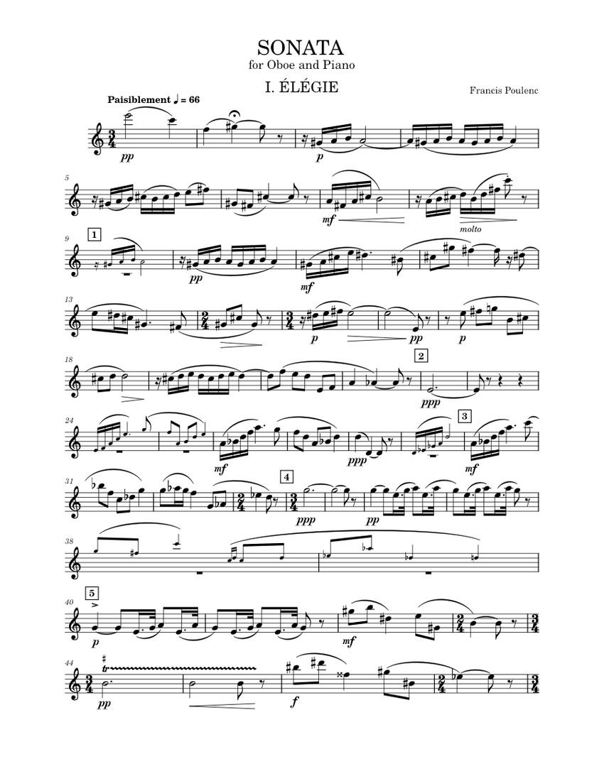 Poulenc, Francis - Oboe Sonata, FP 185, Soprano Saxophone version