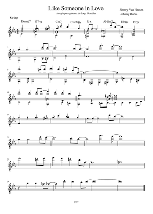 Like Someone in Love (Lead sheet with lyrics ) Sheet Music with