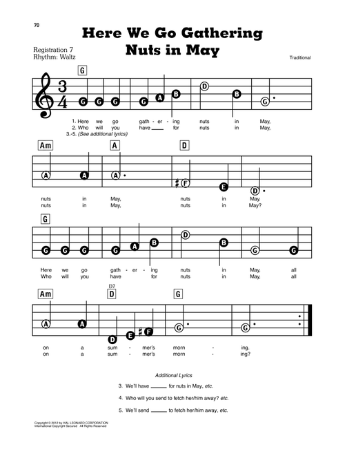 Here We Go Gathering Nuts In May - Traditional (E-Z Play Today)