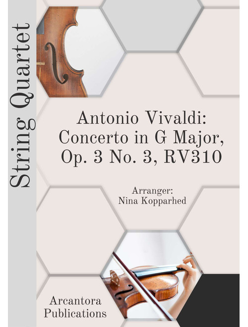 Vivaldi: Violin Concerto in G Major, Op. 3 No. 3, RV 310 (complete) Arr. String Quartet (Arr. Nina Kopparhed) - Antonio Vivaldi (String Quartet)