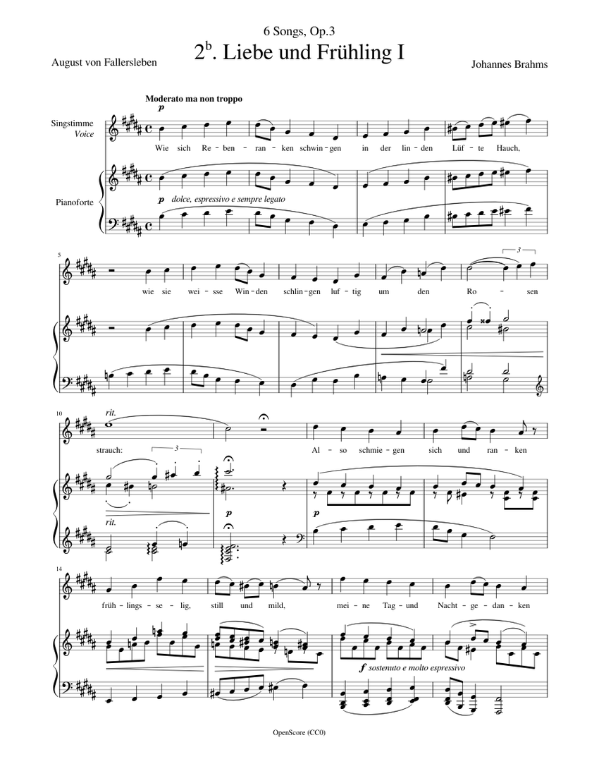 Brahms, Johannes - 7 Lieder, Op. 48, No.3 - Liebesklage des