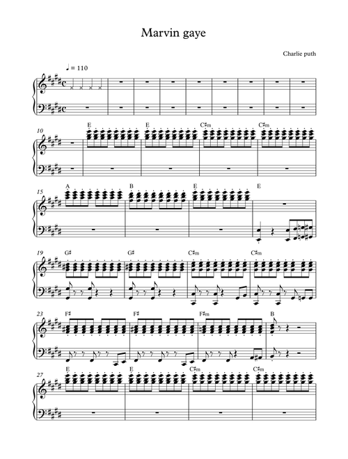 Marvin Gaye (Arr. Mercy, P) - Charlie Puth (Piano Solo)