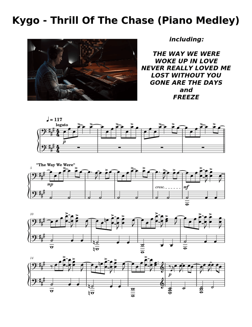 Thrill Of The Chase (Piano Medley) - Kygo Sheet music for
