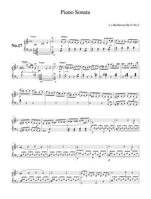 Piano Sonata No.17 (L.v.Beethoven, Op.31 No.2)
