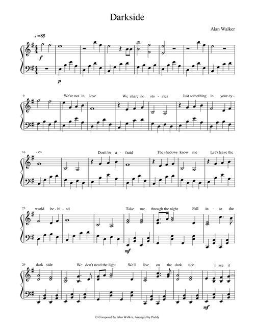 Alan Walker - Darkside (piano)