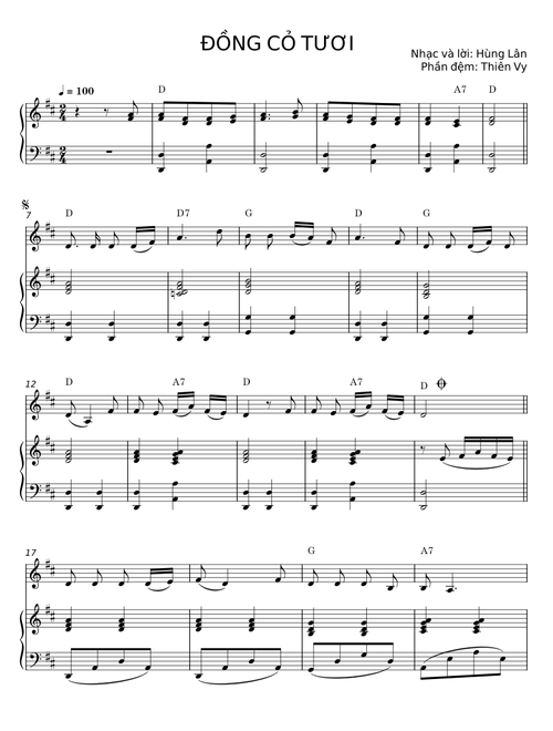 ĐỒNG CỎ TƯƠI - Hùng Lân
