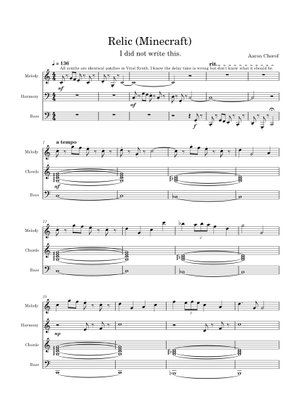Relic – Aaron Cherof (Minecraft Music Disc) Sheet Music with Chords for ...