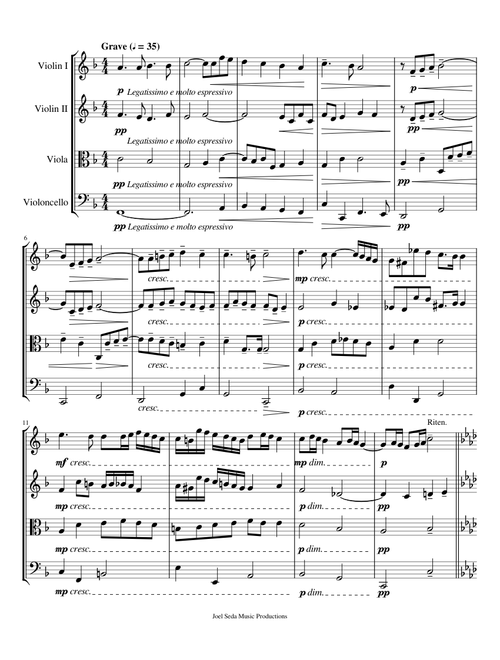 String Quartet in A minor, opus 1, third movement