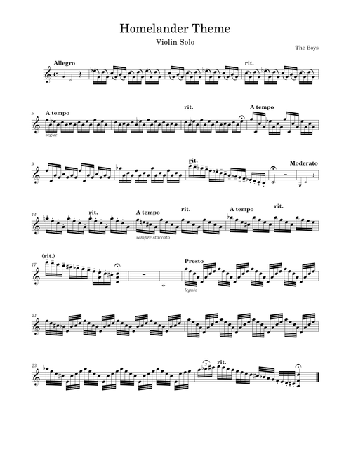 Homelander Theme (Solo Violin) – The boys