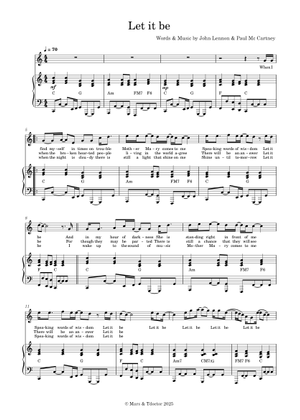 Play Official version of Let it be Sheet Music by The Beatles for