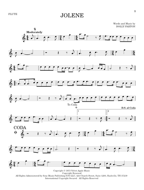 Jolene - Dolly Parton (Flute Solo)