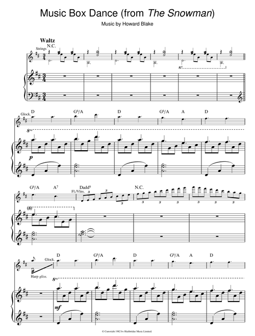 Music Box Dance (from The Snowman) - Howard Blake, The Snowman (Movie) (Piano-Vocal-Guitar (Piano Accompaniment))