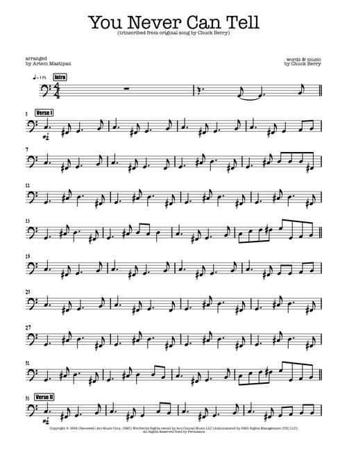 You Never Can Tell (Arr. Artem Mastipan) - Chuck Berry (Bass Guitar (without TAB))
