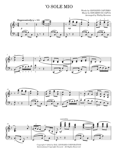 'O Sole Mio - Giovanni Capurro (Piano Solo)