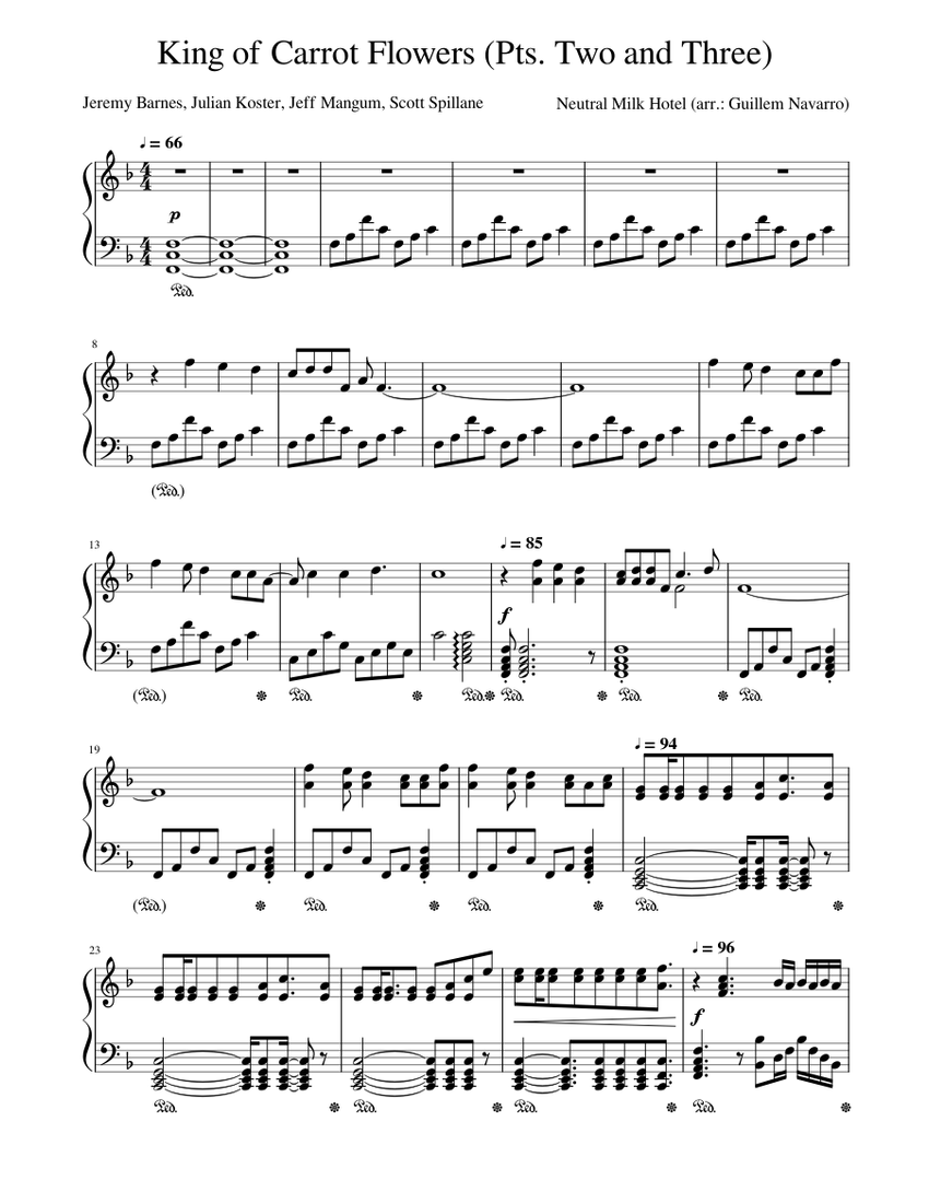 King of Carrot Flowers, Parts 2 and 3 Sheet music for Piano (Solo