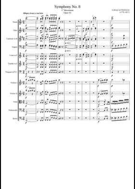 Free Symphony No.8, Op.93 by Ludwig van Beethoven sheet music