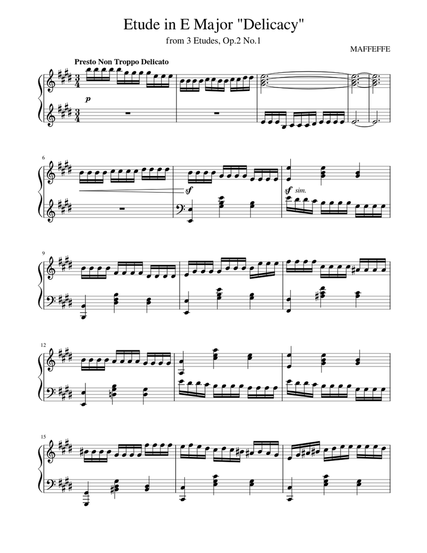 Notes In E Major