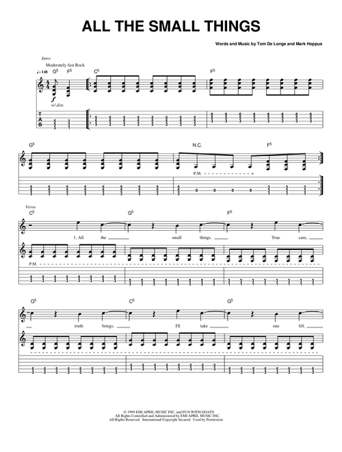 All the Small Things - Blink 182 (Guitar Tab)