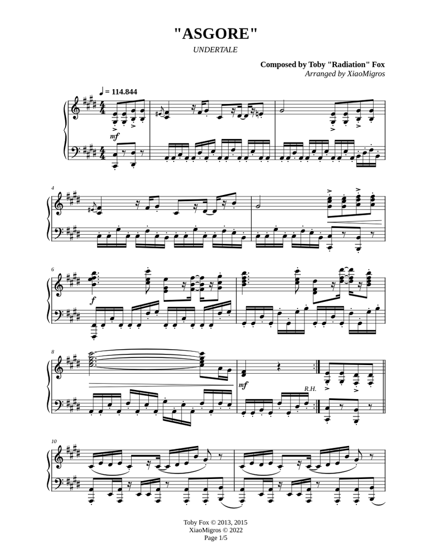 商品画像：Undertale OST | Toby Fox - Undertale | Piano solo Sheet 3