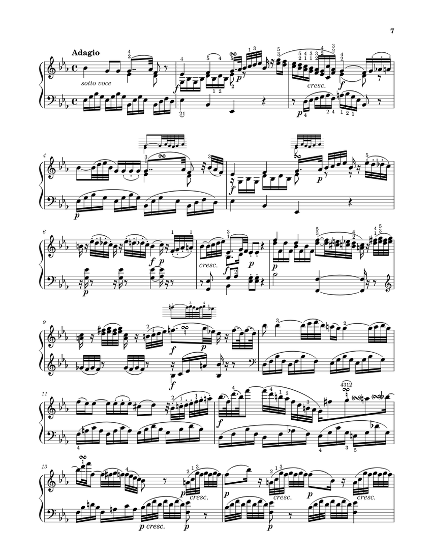 Sonata No. 14, 2nd Movement K. 457 Sheet Music for Piano