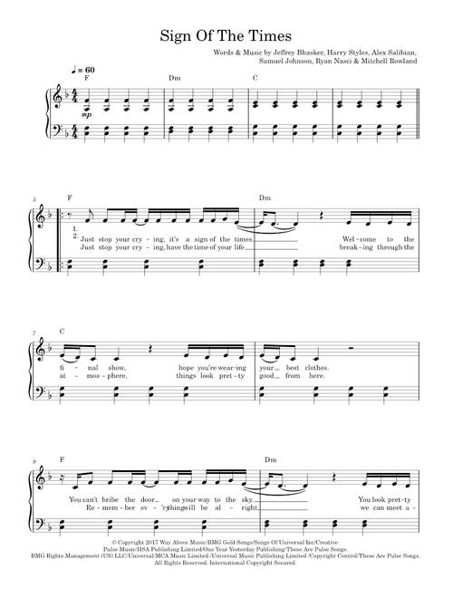 Sign of the Times - Harry Styles (Easy Piano)