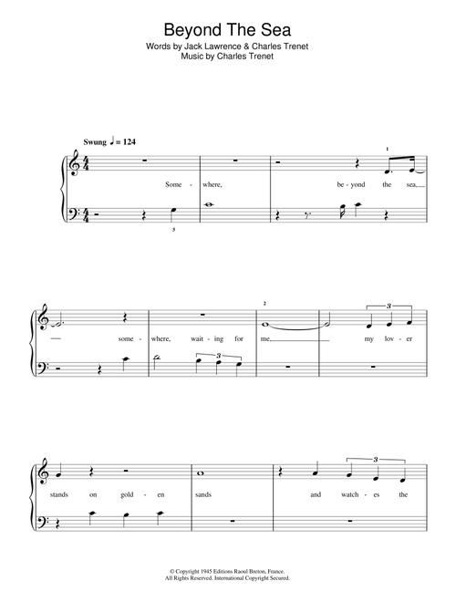 Beyond The Sea (from Finding Nemo) - Robbie Williams, Wet Wet Wet (5-Finger Piano)