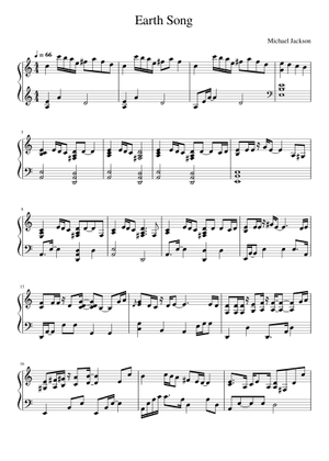 Play Official version of Earth song Sheet Music by Michael Jackson for ...