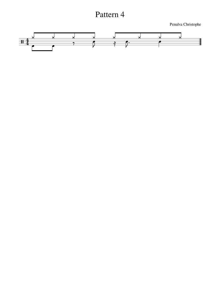 Pattern 4 Sheet music for Drum group (Solo) | Musescore.com