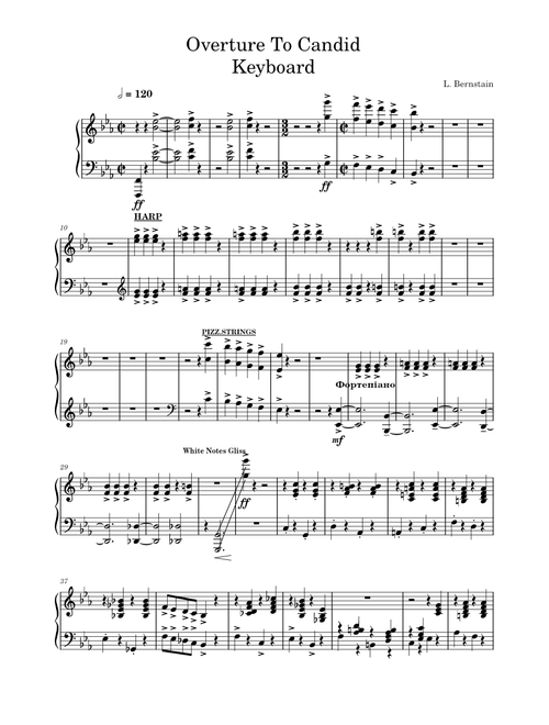 Overture to Candide – Leonard Bernstein Keyboard Part