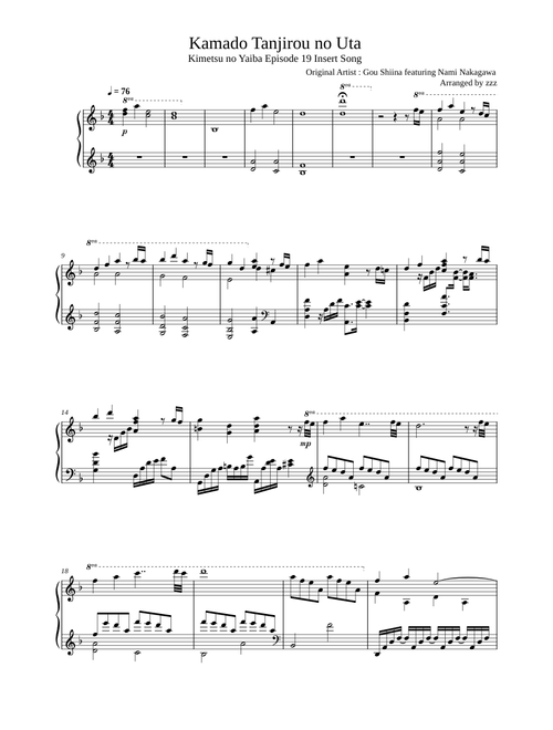 Kamado Tanjirou no Uta – Go Shiina (Piano cover)
