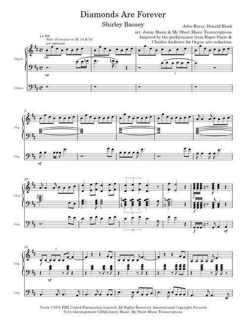Diamonds Are Forever (Shirley Bassey) Organ Cover [PREVIEW]