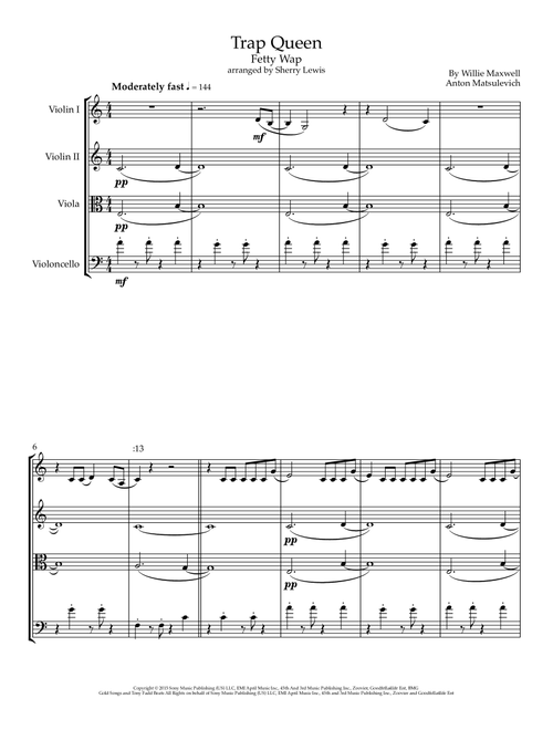 Trap Queen (Arr. Sherry Lewis) - Fetty Wap (String Quartet)