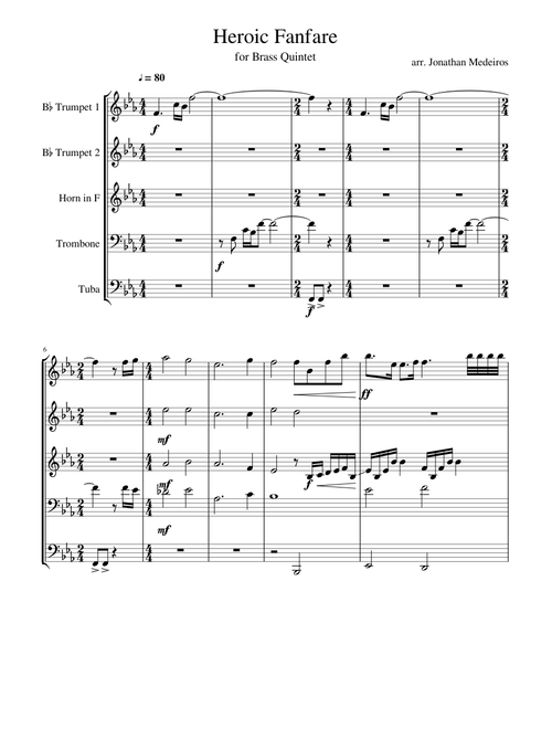 Heroic Fanfare for Brass Quintet