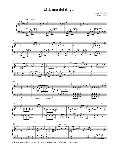 Milonga del ángel – Astor Piazzolla