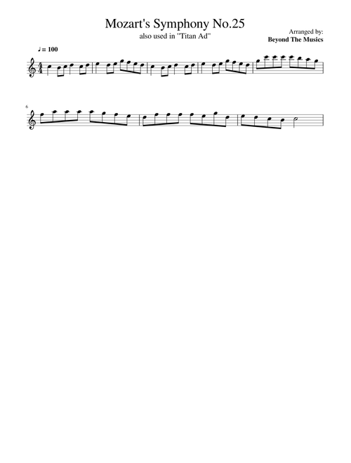 Mozart s Symphony No 25 Titan Ad
