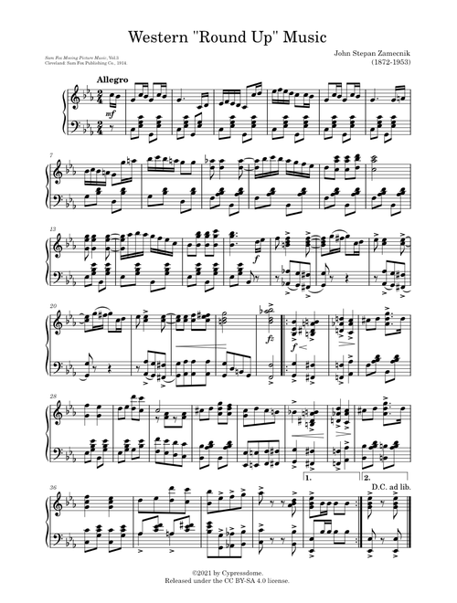 Western Round Up Music – John Stepan Zamecnik