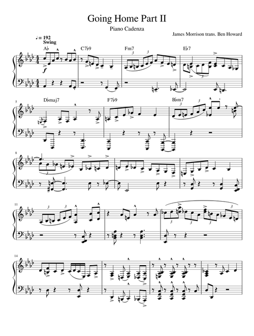 Going Home Part II Piano Cadenza by James Morrison
