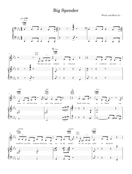 Big Spender - YTV Shirley Bassey (Piano-Voice)