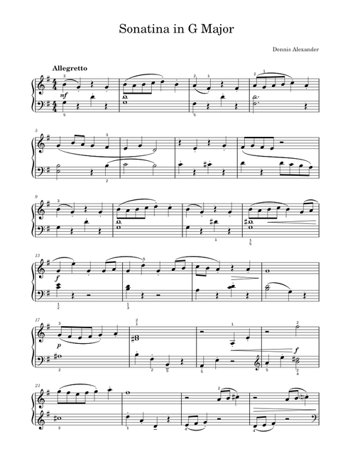 Sonatina in G Major – Dennis Alexander