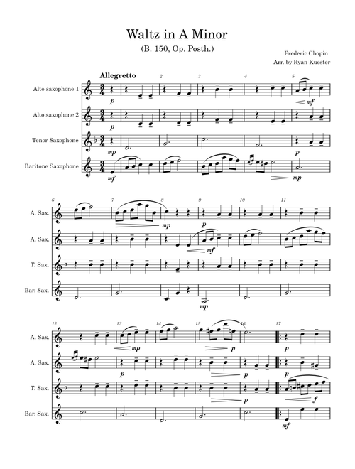 Waltz in a minor – Frédéric Chopin Waltz in A Minor