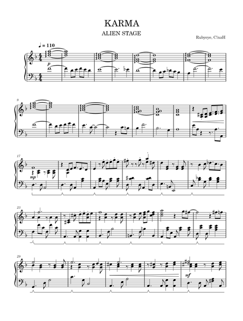 KARMA – ALIEN STAGE OST - Piano Arrangement