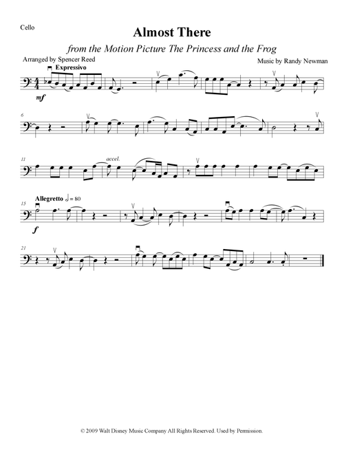 Almost There (Arr. Spencer Reed) - Randy Newman (Cello Solo)